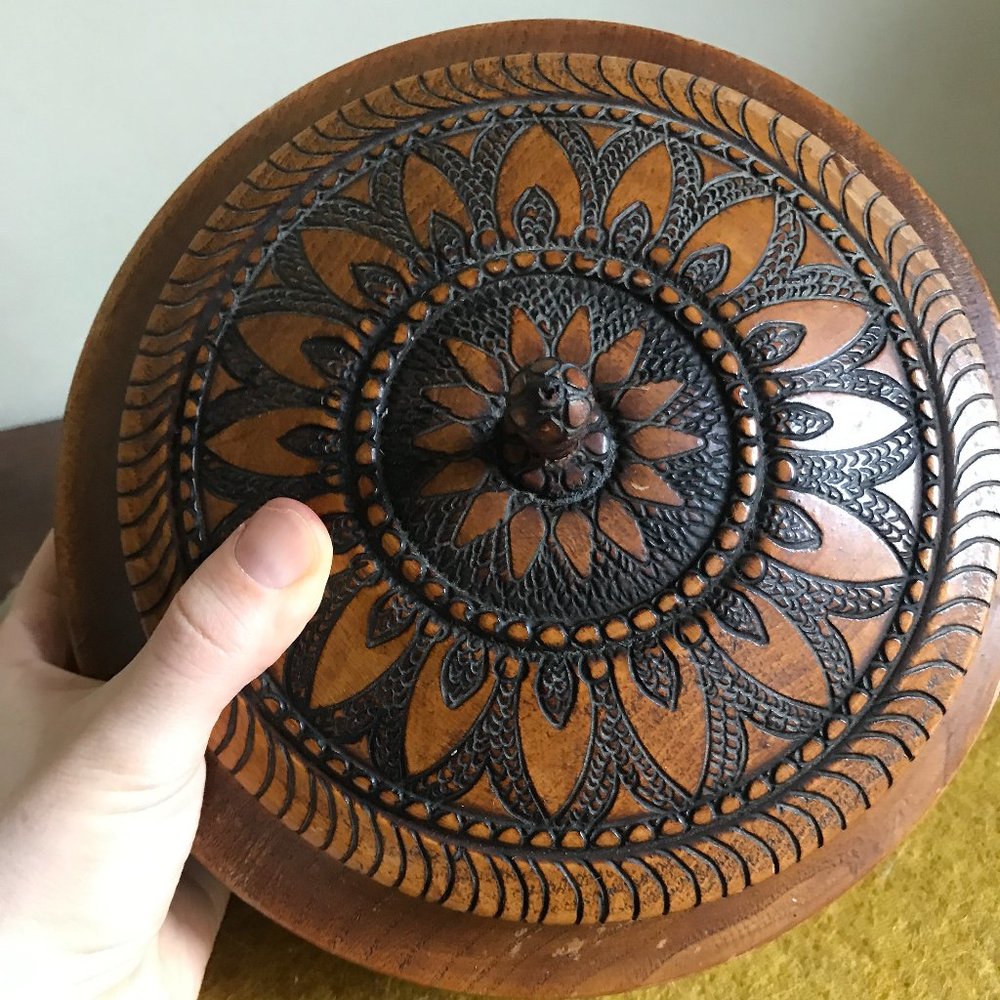 Vintage Mid Century Modern Covered Catch All Bowl - Picture 3 of 6